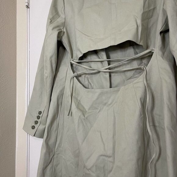 Sage green backless tie back blazer suit dress size medium - Picture 3 of 4